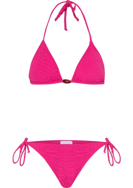 Krinkıl Fuşya Üçgen Bikini Takım