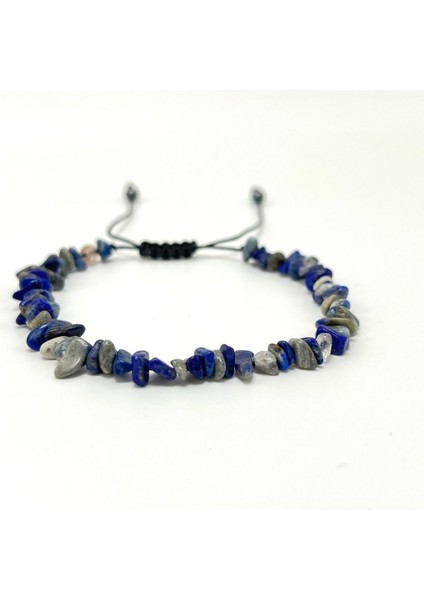 Sertifikalı Lapis Lazuli Saçaklı Model Doğal Taş Makrome Bileklik Ayarlanabilir Ölçü modelleri