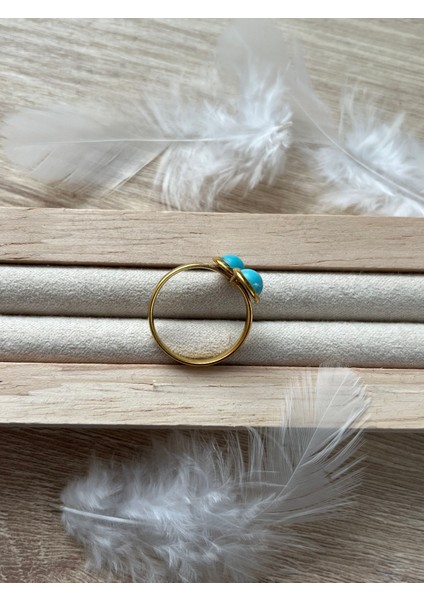 Turkuaz Firuze Taşı Çelik Yüzük El Yapımı fiyatları