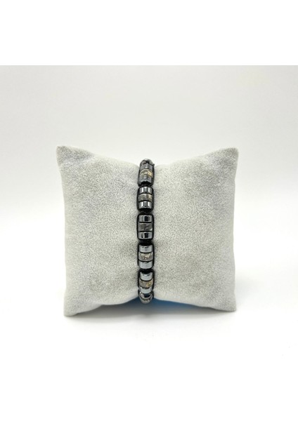 Sertifikalı Gri Jasper Disk Model Doğal Taş Makrome Bileklik Ayarlanabilir Ölçü modelleri