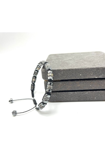 Sertifikalı Gri Jasper Disk Model Doğal Taş Makrome Bileklik Ayarlanabilir Ölçü fırsatları