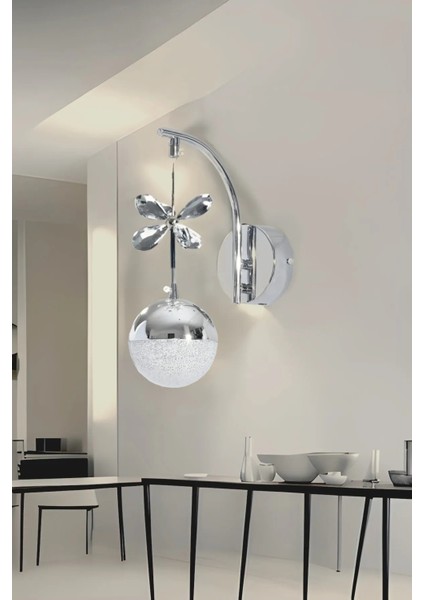 Kelebek Model Krom Kaplama Salon Mutfak Oturma Yatak Odası Duvar Şık Modern LED Aplik