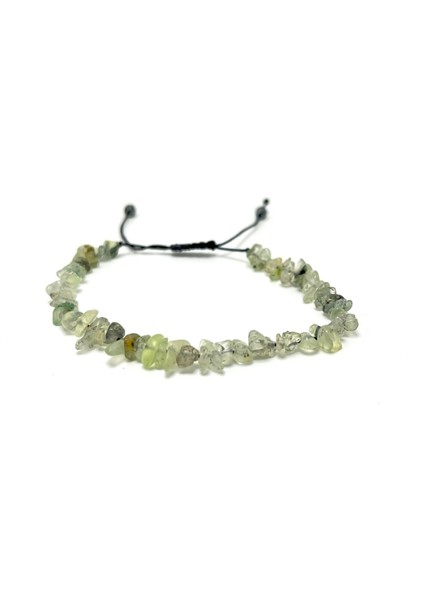 Sertifikalı Prehnit Saçaklı Model Doğal Taş Makrome Bileklik Ayarlanabilir Ölçü modelleri