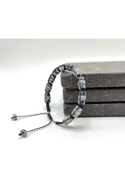 Sertifikalı Sodalit Disk Model Doğal Taş Makrome Bileklik Ayarlanabilir Ölçü fırsatları