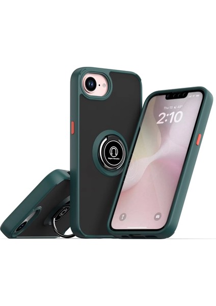 Iphone 16E Yüzük Stantlı Kamera Korumalı Dayanıklı Silikon Kılıf