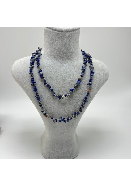 Sertifikalı Lapis Lazuli Saçaklı Model Doğal Taş Kolye 80 cm indirimleri