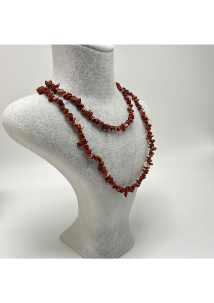 Sertifikalı Jasper Saçaklı Model Doğal Taş Kolye 80 cm fiyatları