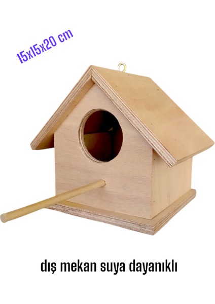 Ahşap Kayın Kuş Yuvası Kuş Evi Dış Mekan Suya Dayanıklı 15 x 15 x 21 cm