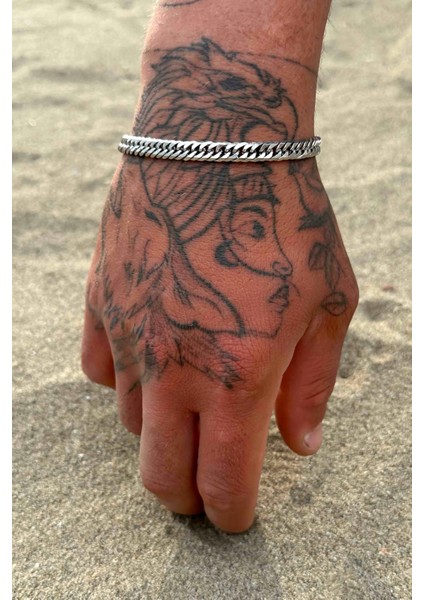 316L Çelik Kararmaz Gümüş Figaro ve Urban Erkek Bileklik (2 Adet) fırsatları