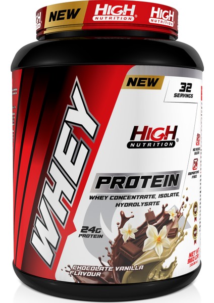 Whey Protein 960 gr Çikolata Vanilya Aromalı Protein Tozu 24 Gram Protein 32 Servis