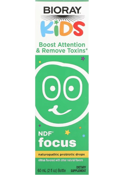 , Kids, Ndf Focus, Naturopathic Probiotic Drops, Citrus, 2 Fl Oz (60 Ml).abd Menşei