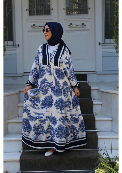 Katyela Desenli Viscon Elbise