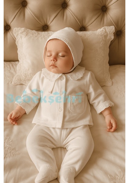 Beyaz Fistolu 8li Kız Yenidoğan Çocuk Hastane Çıkışı Seti