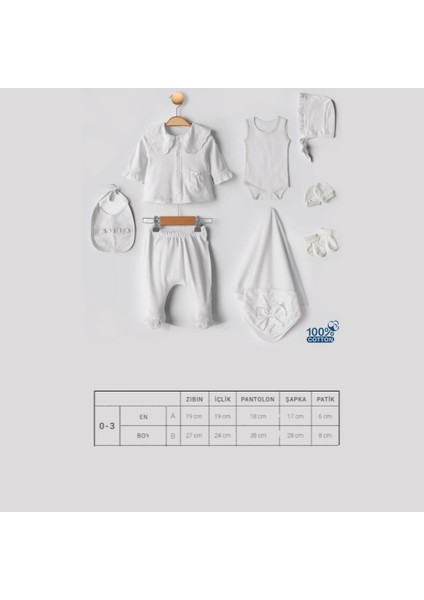 Beyaz Fistolu 8li Kız Yenidoğan Çocuk Hastane Çıkışı Seti modelleri