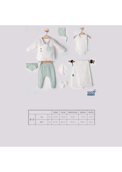 Müslin Kumaş Erkek 8li Yenidoğan Hastane Çıkışı Bej fiyatları