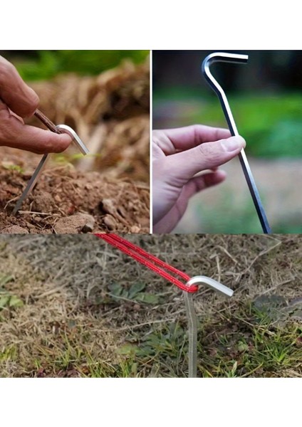 Kamp Çadır Kazığı Tente Gölgelik Şemsiye Sabitleme Kazıkları Alüminyum 18 cm 4 Adet modelleri