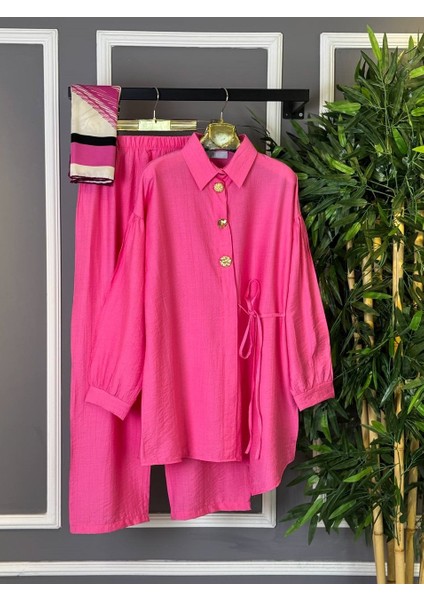 Yeni Sezon Duru Ikili Takım - Gömlek Pantolon Kadın Alt Üst Takım Çilek Kumaş modelleri