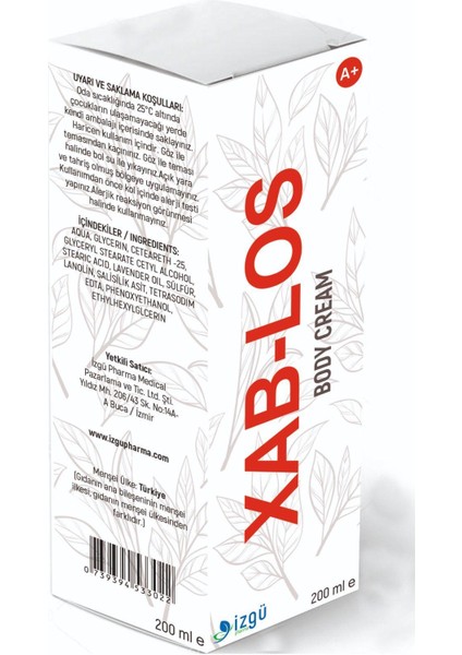 Xablos Uyuzz için Vücut Bakım Kremi 200 ml