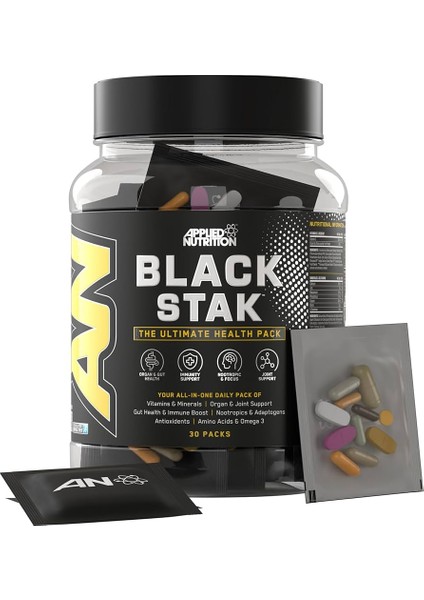 Black Stak-The Immune Multivitamin Antioxidant Amino Nootropic Join Support 30 Pac