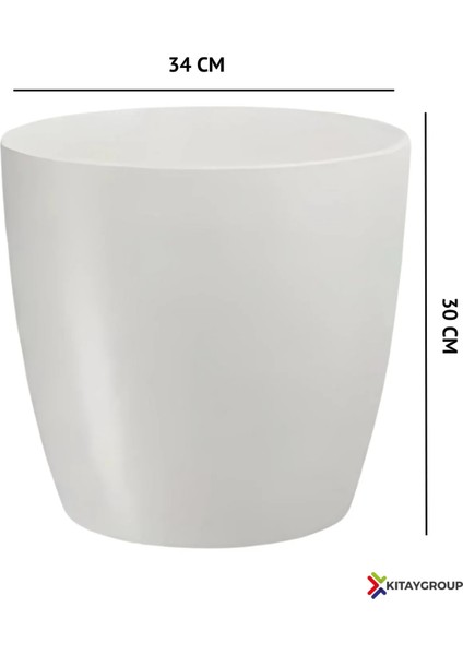 Saksı Yakut Çiçek Saksısı Beyaz Salon Saksısı 22 Litre Iç Drenajlı Saksı