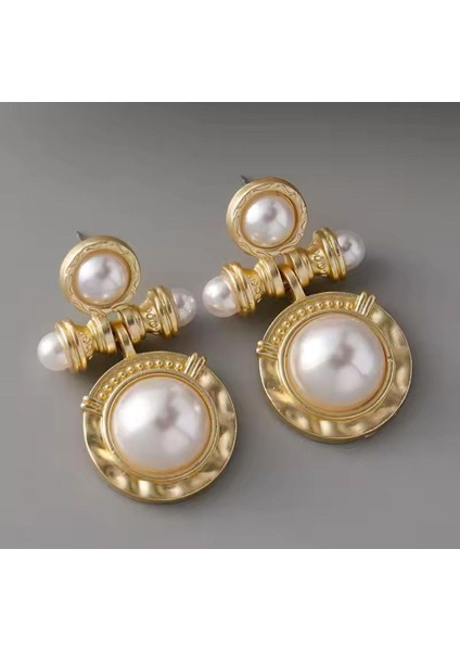 Çelik Vintage Incili Küpe