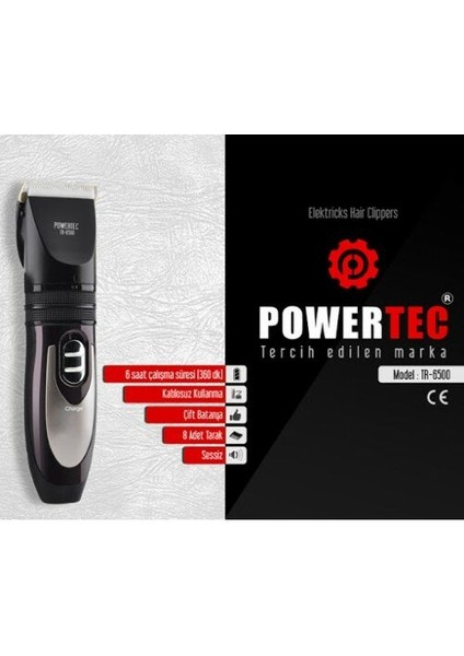 Şarzlı Traş Makinesi 2 Batarya TR-6500 (5131)