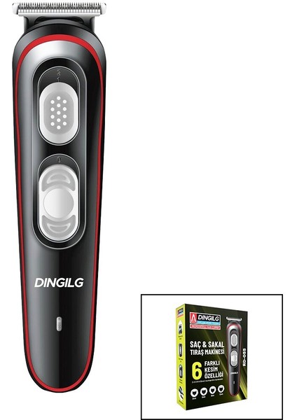Saç - Sakal Kesme Traş Makinesi 6 Farklı Kesim USB Şarjlı 2 Kademe Bıçak Ayarı RD-055 (5131)