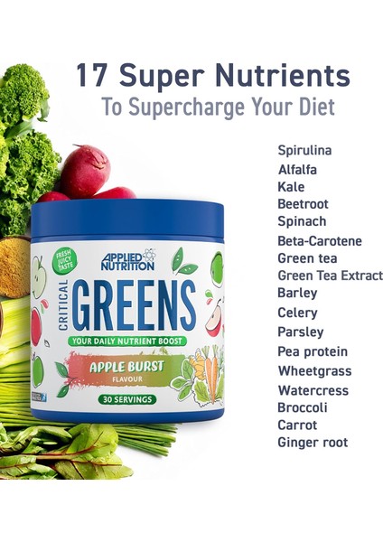 Critical Greens Superfood Blend For Gut Health Energy And Immune Support 30 Servis fırsatları