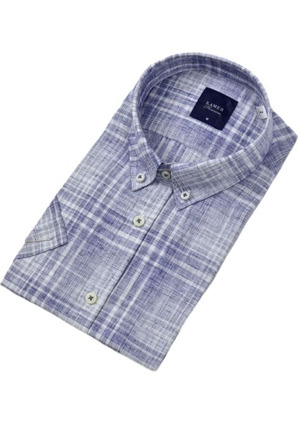 Erkek Klasik Ekose Kısa Kol Gömlek 9345 BGL-ST04583