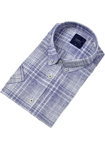 Erkek Klasik Ekose Kısa Kol Gömlek 9345 BGL-ST04583 modelleri