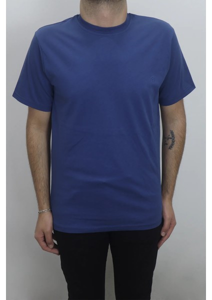 Fistan Store Erkek Düz Spor Kesim Rahat Kalıp Bisiklet Yaka Basic Tişört