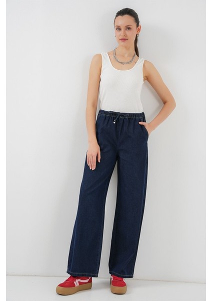 Geniş Paça Kot Pantolon 6706 - Lacivert