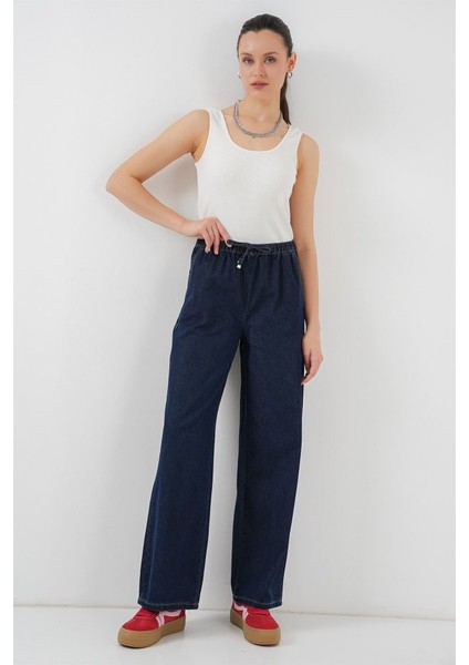 Geniş Paça Kot Pantolon 6706 - Lacivert