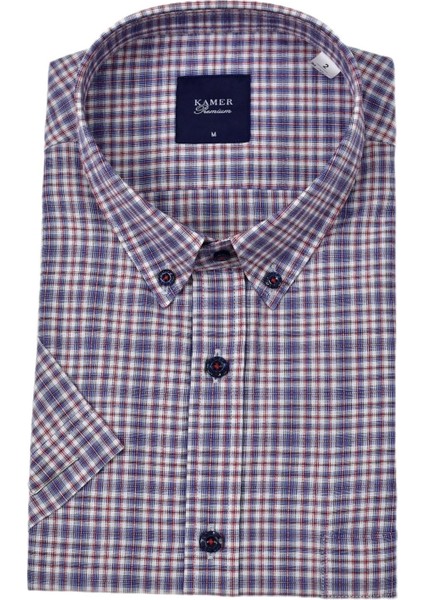 Erkek Klasik Ekose Kısa Kol Gömlek Günlük Kullanım İçin 2024 İlkbahar-Yaz Sezonu fiyatları