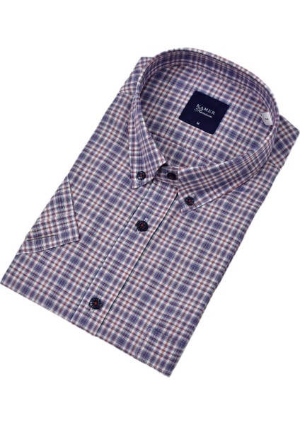 Erkek Klasik Ekose Kısa Kol Gömlek Günlük Kullanım İçin 2024 İlkbahar-Yaz Sezonu modelleri