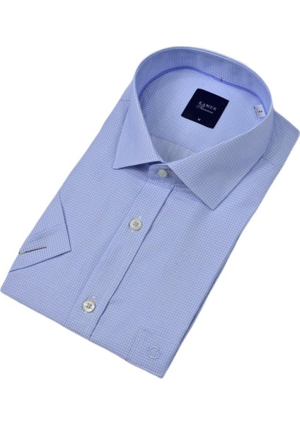 Erkek Klasik Piti Kare Kısa Kol Gömlek 9399 BGL-ST04577