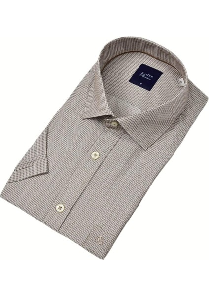 Erkek Klasik Piti Kare Kısa Kol Gömlek 9399 BGL-ST04577