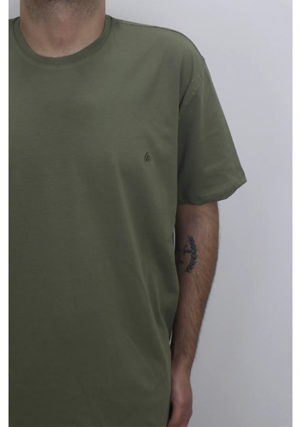 Fistan Store Erkek Düz Spor Kesim Rahat Kalıp Bisiklet Yaka Battal Basic Tişört