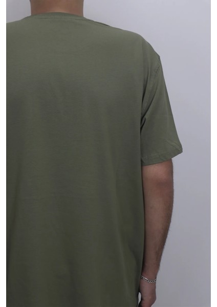 Fistan Store Erkek Düz Spor Kesim Rahat Kalıp Bisiklet Yaka Battal Basic Tişört