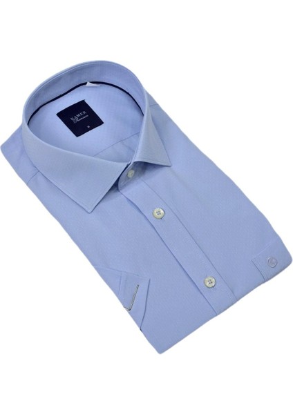 Erkek Klasik Armürlü Kısa Kol Gömlek 9402 BGL-ST04575 fırsatları