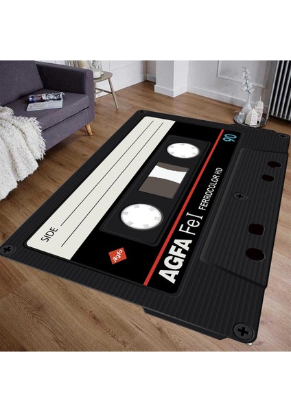 Eski Kaset Şeklinde Özel Süngerli Yüzey Makinede Yıkanabilir Halı - Kaymaz Taban