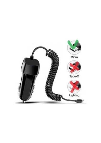 ESLIFETECH26AKSESUAR Araç Çakmaklık Şarj Cihazı Micro USB Girişli Tüm Mobil Cihazlar Için 1000MAH