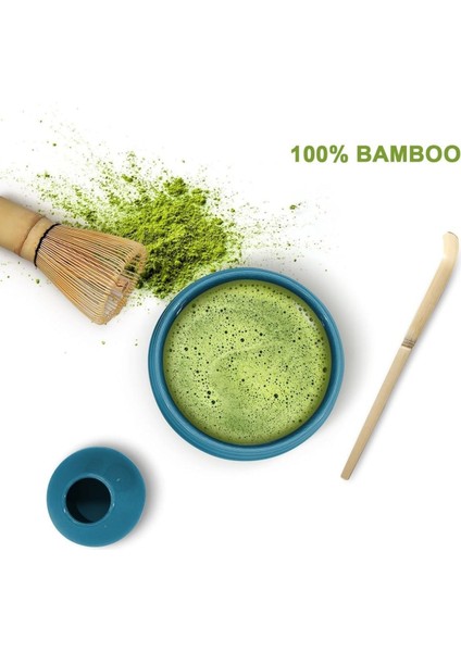 7 Parça Japon Matcha Çayı Seti - El Yapımı Matcha Çırpıcı, Çay Kasesi, Bambu Ölçek ve Diğer Araçlar