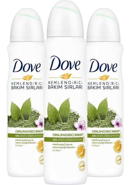 Kadın Sprey Deodorant Bakım Matcha Yeşil Çay ve Sakura Çiçeği 150 ml X3 Adet