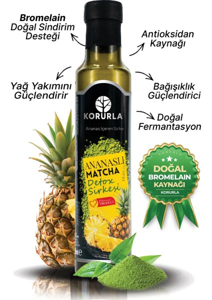 Ananaslı Matcha Detoks Sirkesi Bromelain Içerir
