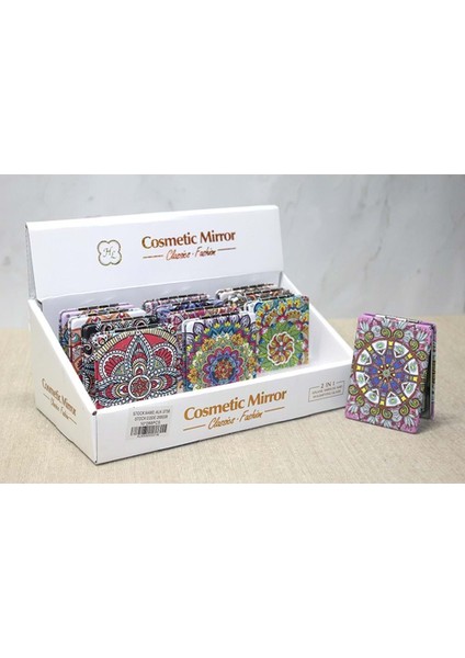 Taşlı El Aynası Dikdörtgen Ince