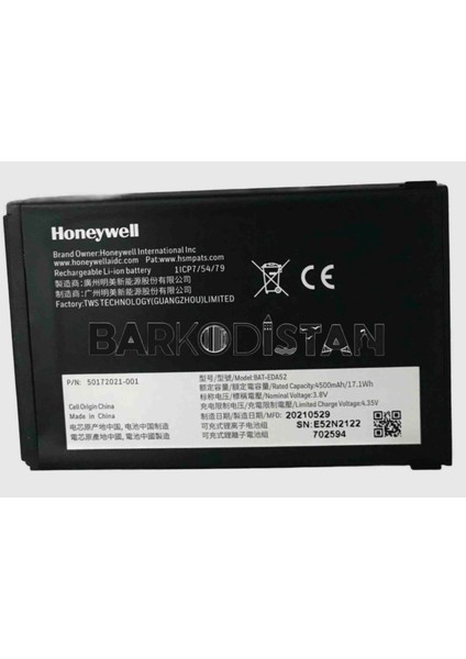 EDA52 Pil 50172021-001 Batarya