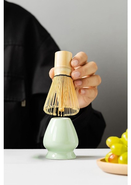 2 Parça Matcha Çayı Fırça ve Bamboo Whisk Tutucu Köpürtücü Tutacağı MT165