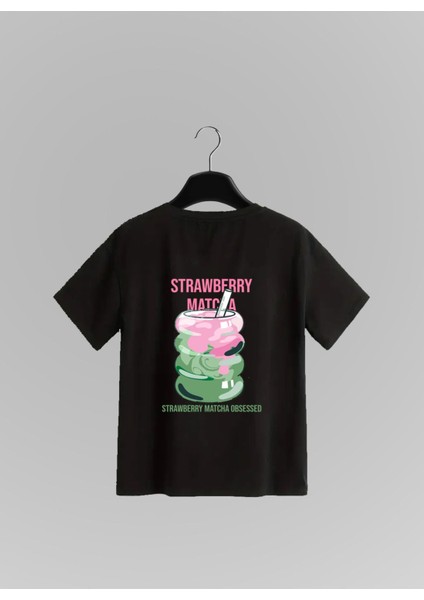 Strawberry Matcha Baskılı T-Shirt