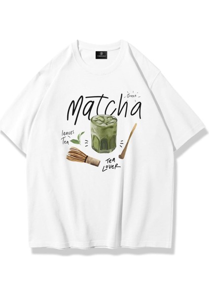 Unisex Matcha Tshirt Beyaz